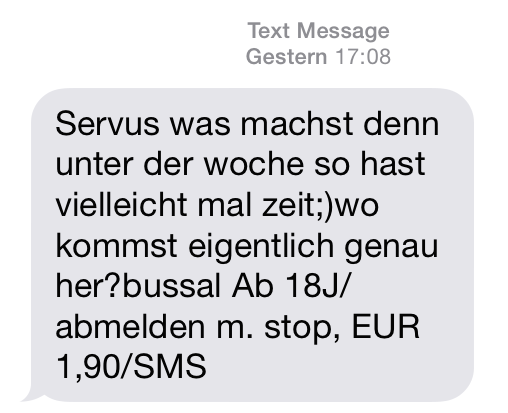 Euro 1,90 pro SMS