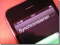 Erste Sychronisierung meines 3G iPhone